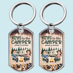 Custom Name Camping Couple Gifts for Dog Lovers - Personalized Keychain