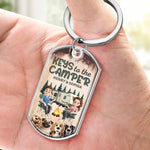 Custom Name Camping Couple Gifts for Dog Lovers - Personalized Keychain