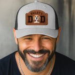 Custom Name Dog Dad Gifts for Dog Lovers - Personalized Custom Shaped Leather Patch Cap