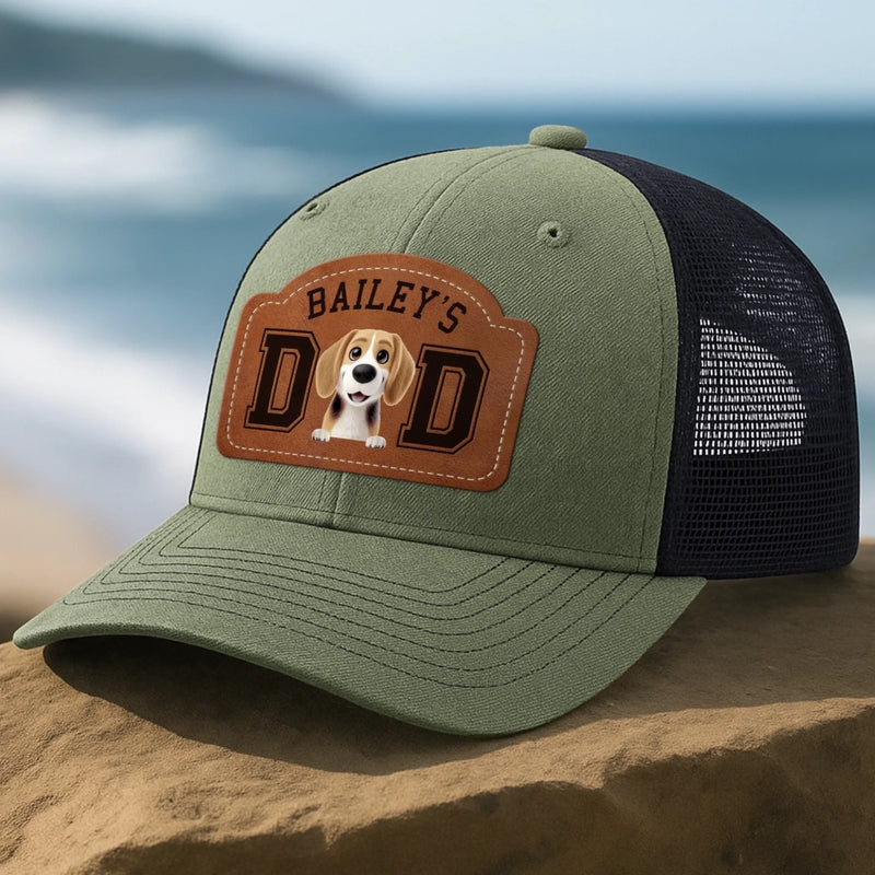 Custom Shaped Leather Patch Hat - Personalized Birthday Gifts For Dog Lovers, Dog Dad And Mom - Best Dog Dad Ever