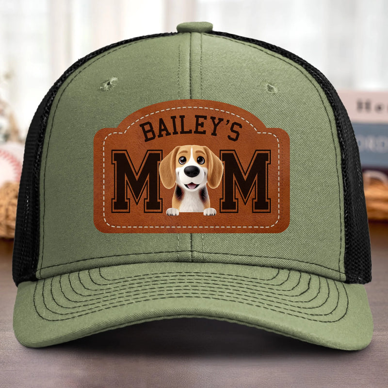 Custom Name Dog Dad Gifts for Dog Lovers - Personalized Custom Shaped Leather Patch Cap