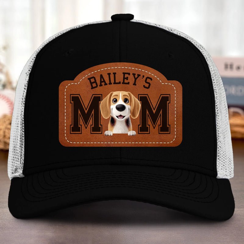 Custom Name Dog Dad Gifts for Dog Lovers - Personalized Custom Shaped Leather Patch Cap