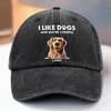 Custom Vintage Washed Denim Baseball Cap - Personalized Birthday Gifts For Dog Lovers, Dog Dad And Mom - Dog Dad Squad