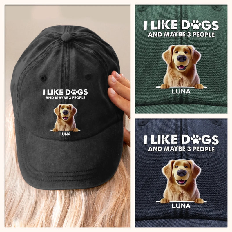 Custom Name Funny Dog Lover Gifts - Personalized Washed Baseball Cap