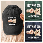 Custom Name Best Cat Dad Gifts for Cat Lovers - Personalized Washed Baseball Cap