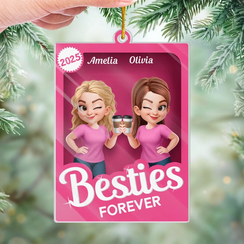 Custom Name Besties Christmas Gifts for Best Friends - Personalized Ornament