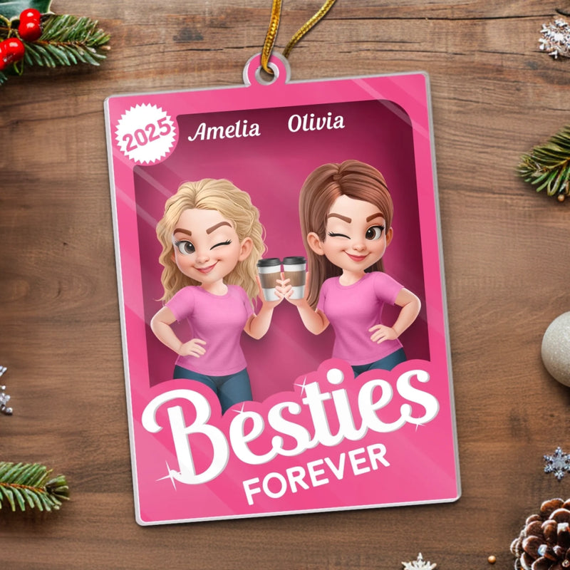Custom Name Besties Christmas Gifts for Best Friends - Personalized Ornament