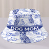 Custom Bucket Hat - Personalized Birthday Gifts For Dog Lovers, Dog Dad And Mom - Blue Toile, Golden Souls