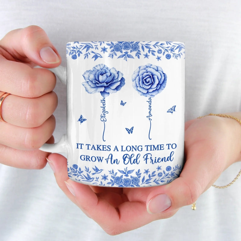 Custom Mug - Personalized Best Friend Birthday Gifts For Women - Blooms Of A Timeless Friendship