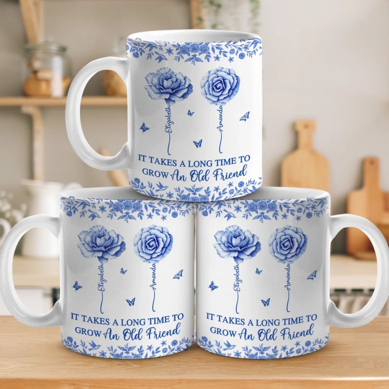 Custom Mug - Personalized Best Friend Birthday Gifts For Women - Blooms Of A Timeless Friendship