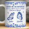 Custom Mug - Personalized Best Friend Birthday Gifts For Women - Sisters Bloom On Colorful Wings