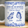 Custom Mug - Personalized Best Friend Birthday Gifts For Women - Sisters Bloom On Colorful Wings