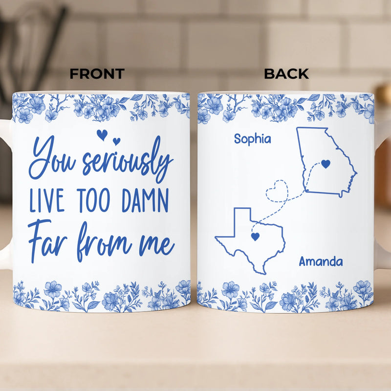 Custom Mug - Personalized Best Friend Birthday Gifts For Women - Wishing You Were Right Here