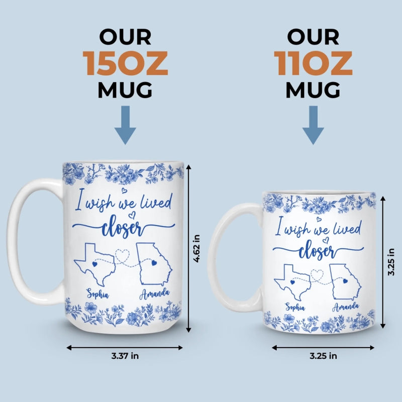 Custom Mug - Personalized Best Friend Birthday Gifts For Women - Distance Means So Little To The Heart