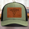 Custom Shaped Leather Patch Hat - Personalized Birthday Gifts For Dad, Grandpa - Holding Family Close Every Day