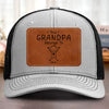 Custom Shaped Leather Patch Hat - Personalized Birthday Gifts For Dad, Grandpa - Holding Family Close Every Day