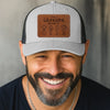 Custom Shaped Leather Patch Hat - Personalized Birthday Gifts For Dad, Grandpa - Holding Family Close Every Day