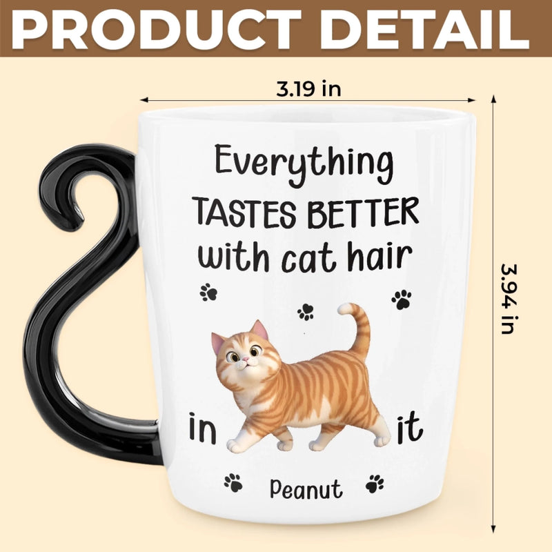 Custom Name Funny Cat Gifts for Cat Lovers - Personalized Cat Handle Mug