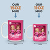 Custom Mug - Personalized Best Friend Birthday Gifts For Women, Besties, Sisters, BFF - Partners In Crime Sisters Forever