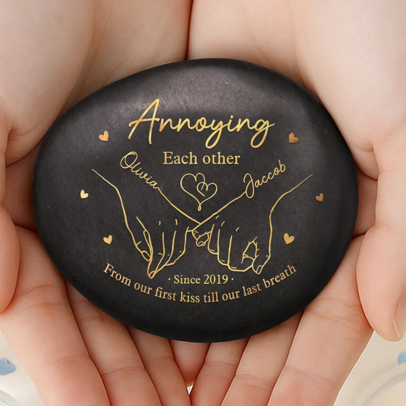 Custom Printed Rock - Personalized Anniversary Wedding Gifts For Husband And Wife, Him And Her - Cheers To Our Story