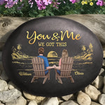 Custom Name Sunset Couple Gifts - Personalized UV Printed Rock