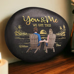 Custom Name Sunset Couple Gifts - Personalized UV Printed Rock
