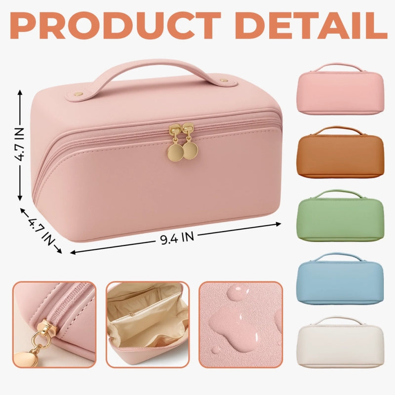 Custom PU Leather Travel Toiletry Bag - Personalized Summer Vacation And Travel Gifts For Women, Men - Sorry, Not Sorry For My Travel Chaos