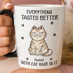 Custom Name Funny Cat Hair Gifts for Cat Lovers - Personalized Cat Handle Mug