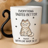 Custom 12oz Cat Handle Ceramic Mug - Personalized Birthday Gifts For Cat Lovers, Cat Mom And Dad - Cat Hair, Don’t Care