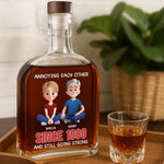 Custom Funny Couple Gifts - Personalized Round Whiskey Bottle