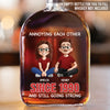 Custom Whiskey Bottle - Personalized Anniversary Wedding Gifts For Husband And Wife, Him And Her - Cheers To Tolerating Each Other