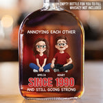 Custom Funny Couple Gifts - Personalized Round Whiskey Bottle