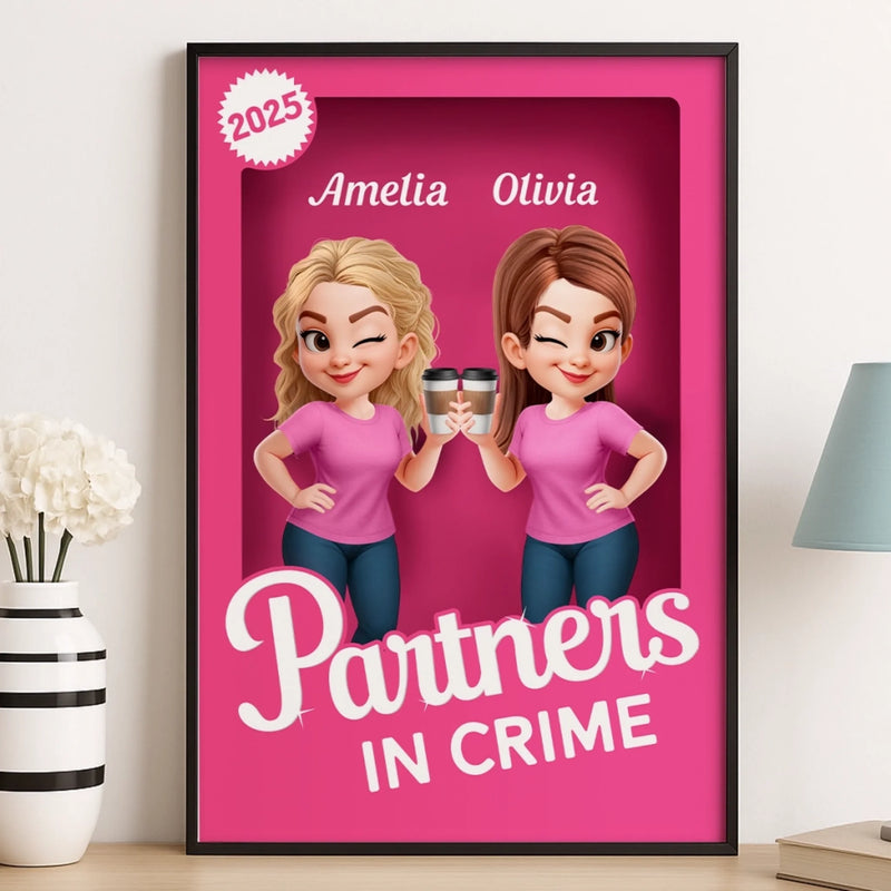 Custom Vertical Poster - Personalized Best Friend Birthday Gifts For Women, Besties, Sisters, BFF - Double Trouble Best Friends