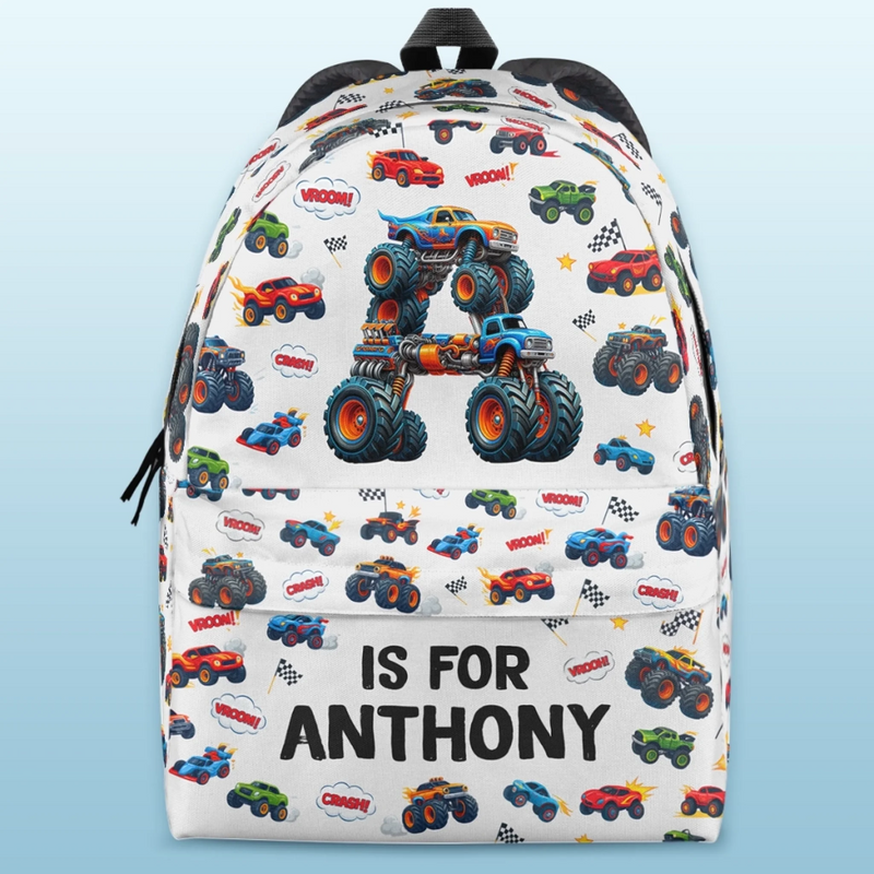 Custom Kids Backpack - Personalized Back To School Gifts For Kids - Big Wheels Bigger Dreams