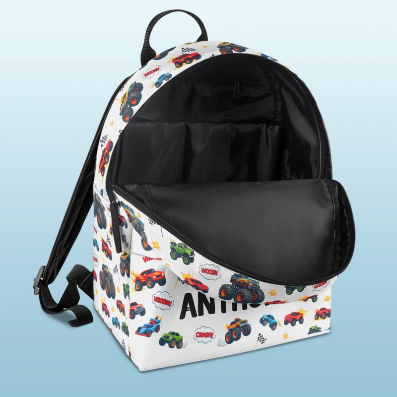 Custom Kids Backpack - Personalized Back To School Gifts For Kids - Big Wheels Bigger Dreams