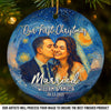 Custom Photo Ceramic Ornament - Personalized Anniversary Christmas Wedding Gifts For Husband And Wife, Him And Her - Jingle Bells And Wedding Bells