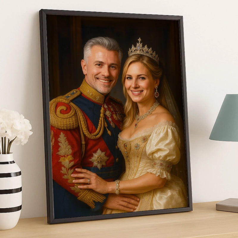 Custom Photo Vertical Poster - Personalized Anniversary Wedding Gifts For Husband And Wife, Him And Her - Together, We Wear The Crown
