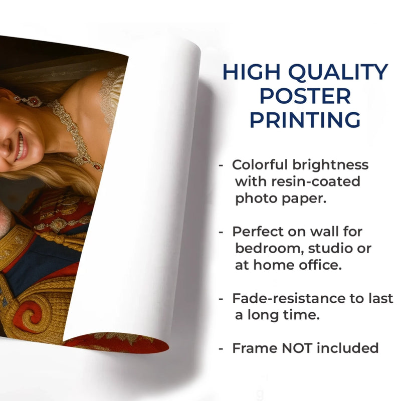 Custom Photo Vertical Poster - Personalized Anniversary Wedding Gifts For Husband And Wife, Him And Her - Together, We Wear The Crown