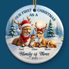 Custom Ceramic Ornament - Personalized Christmas Birthday Gifts For Mom, Dad, Kids - Celebrating Christmas As A Trio