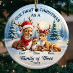Custom Name First Christmas Family Gifts - Personalized Ceramic Ornament