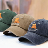 Custom Vintage Washed Denim Baseball Cap - Personalized Birthday Gifts For Cat Lovers, Cat Mom And Dad - All Hail The Fluff King