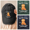 Custom Vintage Washed Denim Baseball Cap - Personalized Birthday Gifts For Cat Lovers, Cat Mom And Dad - All Hail The Fluff King