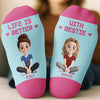 Custom Crew Socks - Personalized Best Friend Birthday Gifts For Women, Besties, Sisters, BFF - Life Is Better