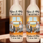 Custom Name Anniversary Gifts for Couples - Personalized Bottle Lamp