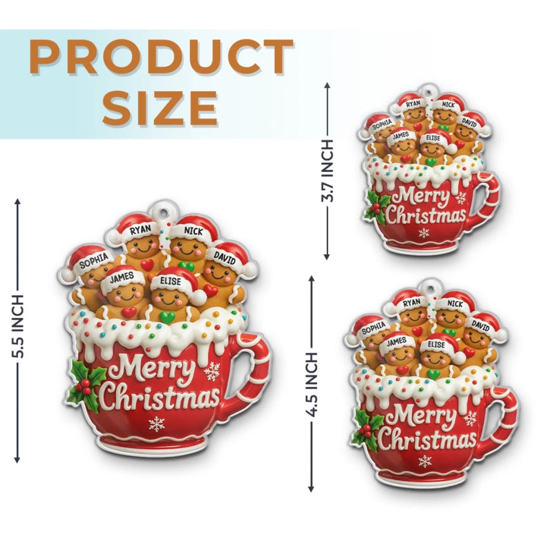 Custom Acrylic Ornament - Personalized Christmas Birthday Gifts For Mom, Dad, Kids - Sweet Christmas Memories In A Mug