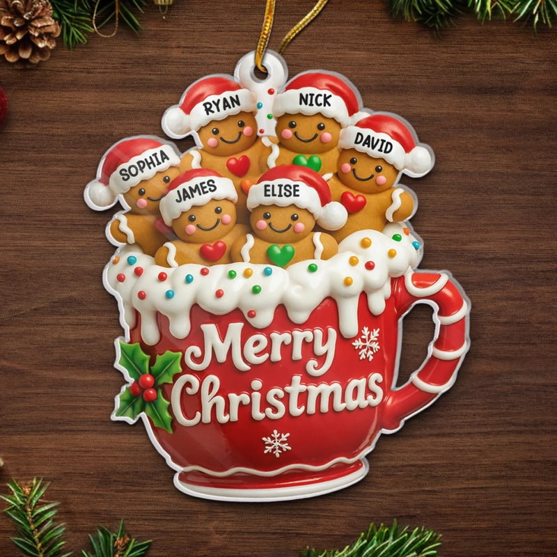 Custom Acrylic Ornament - Personalized Christmas Birthday Gifts For Mom, Dad, Kids - Sweet Christmas Memories In A Mug