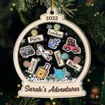 Custom Name Travel Adventure Christmas Gifts - Personalized Ornament