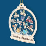 Custom Name Travel Adventure Christmas Gifts - Personalized Ornament