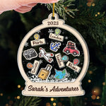 Custom Name Travel Adventure Christmas Gifts - Personalized Ornament