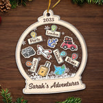 Custom Name Travel Adventure Christmas Gifts - Personalized Ornament